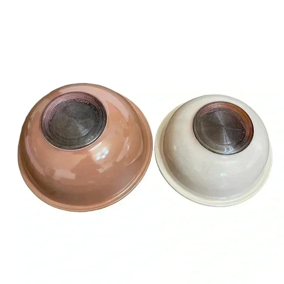 PYREX Corning NY USA 325 2.5L and 323 1.5L Set of 2 Nesting Mixing Brown Bowls - Picture 2 of 16